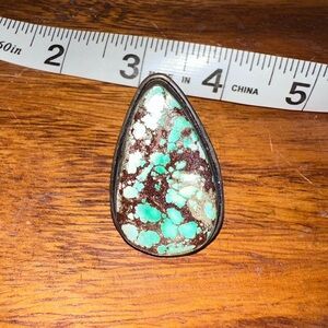 Southwestern style Genuine Variscite Sterling Silver Ring